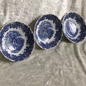 VINTAGE ~ Booths “British Scenery” A 8024  5 1/4” bowls SET OF THREE (3)